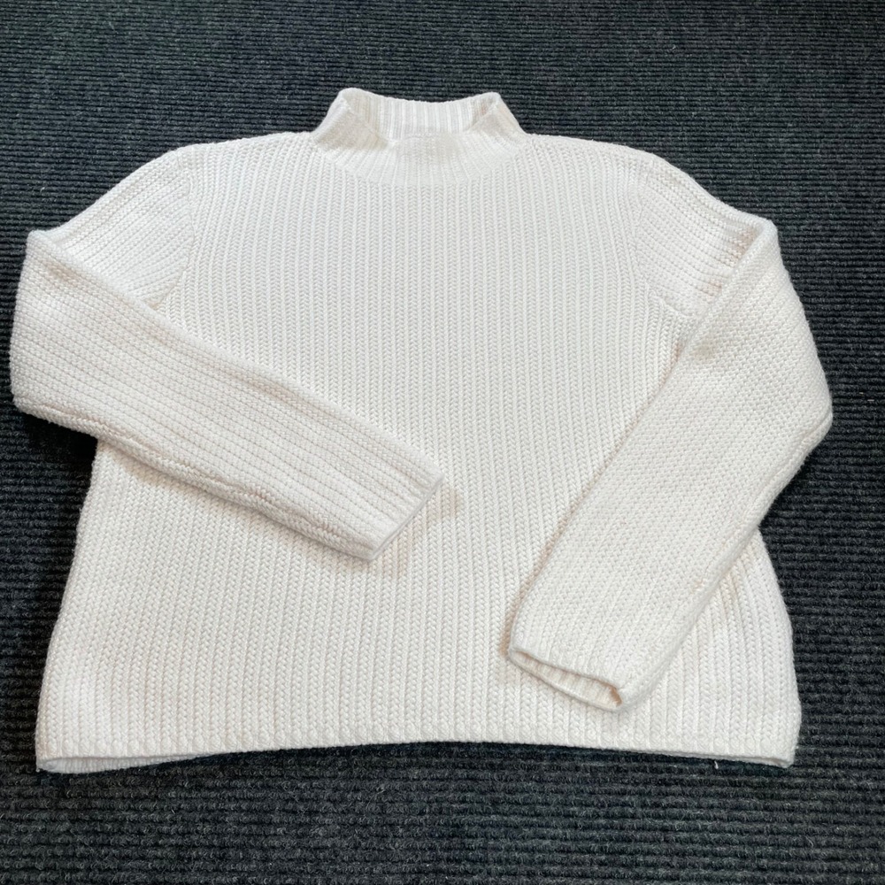 J.Crew Womens Mockneck Shaker Stitch Sweater Cream White CP350 New Small